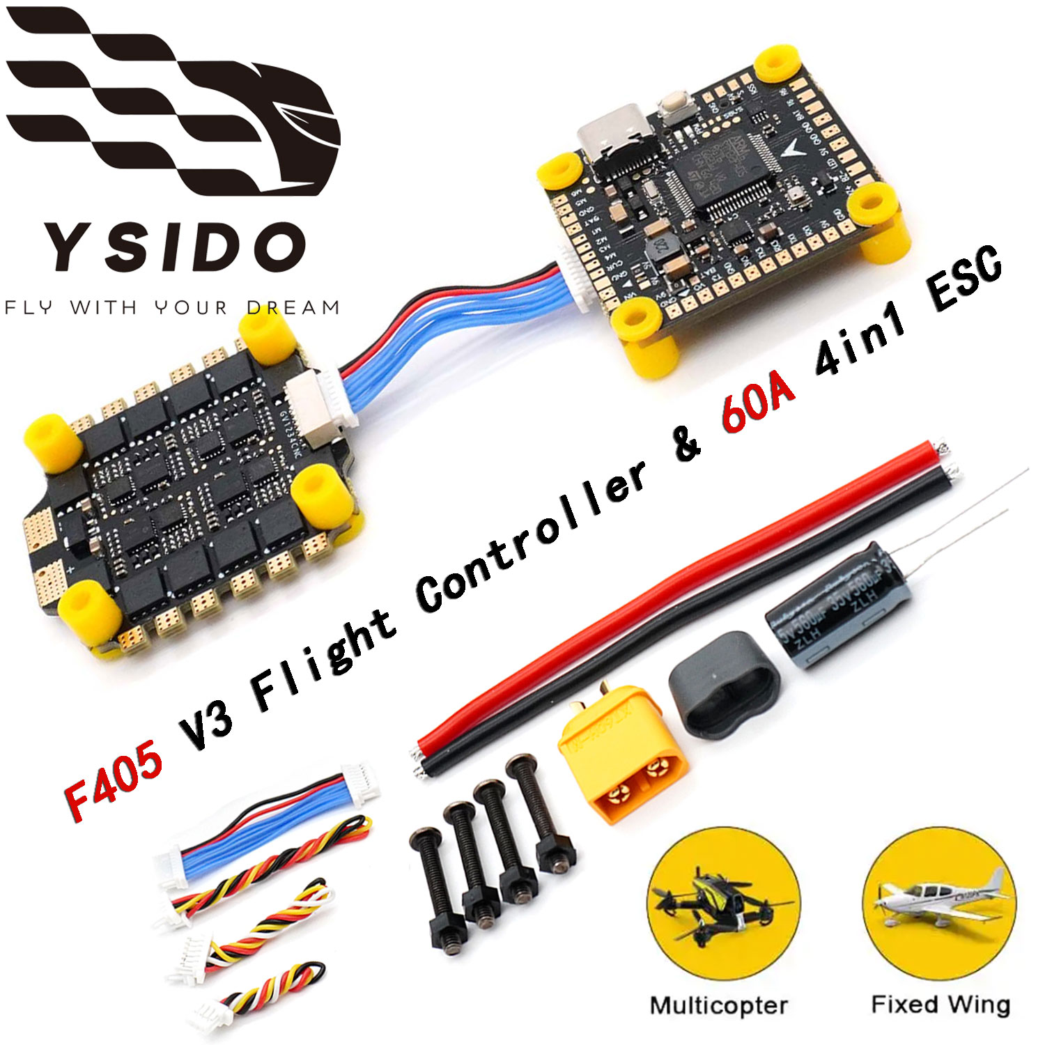 Mateksys Flight Controller F405 Wte - Zestaw kontrolera lotu YSIDO F4 F405